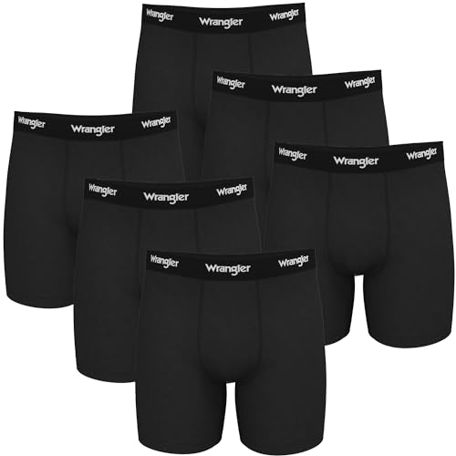Wrangler Ranger Men’s Active Stretch Boxer Briefs, Moisture-Wicking, 4-Way Stretch, Gusseted Design, 6-Pack