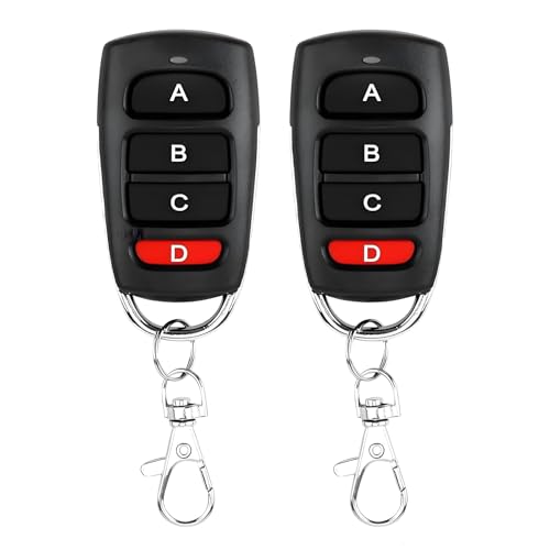 Fernbedienung Garagentor 433.92MHz, 2 Stück Klonen Universal Garagentoröffner mit Schlüsselanhänger, für Autos, Garagentore, Tore, Rollladenschalter