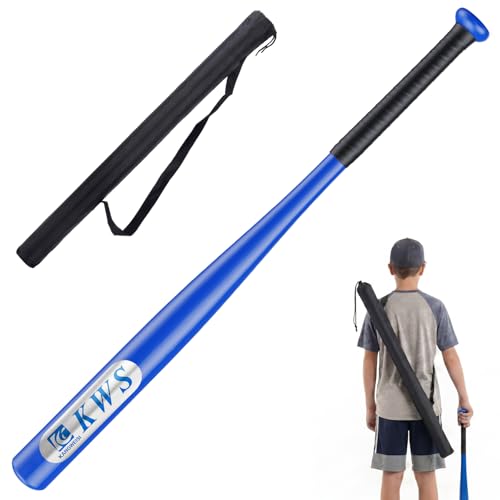 28' Weighted Baseball Bat Swing Trainer - Carbon Steel Overload Training Bat for Bat Speed and Power - Practice Bat for Youth and Teen Baseball and Softball - Anti-Slip Grip - Blue