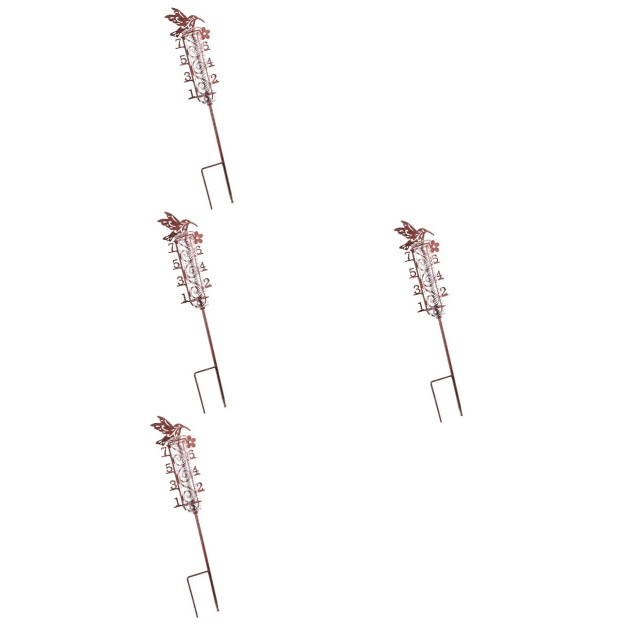 SOLUSTRE 4pezzi Misuratore Di Pioggia Digitale Decorativo Da Esterno Capienza Picchetto Metallo Per e Cortili Pratico e Facile Da Installare