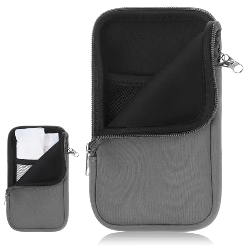 Prasacco Housse de protection pour téléphone portable - En néoprène - Avec cordon de serrage - Universel - Simple - Pour smartphones jusqu'à 18,5 cm -...