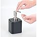 mDesign Compact Square Metal Refillable Liquid Soap Dispenser Pump Bottle for Bathroom Countertop, Kitchen Sink; Holds Hand Soap, Dish Soap, Essential Oil - Unity Collection - Black/Brushed