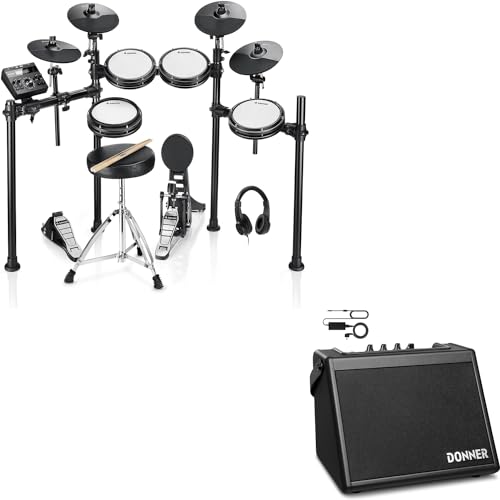 Donner DED-200X 4 Cymbals Electronic Drum Set And Electric Drum AMP 20-Watt - image 1