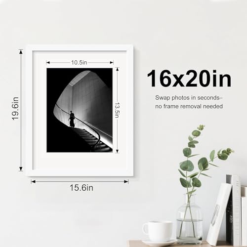 Image of Picrit 16x20 Picture Frame Set of 7, White Poster Frames for Wall