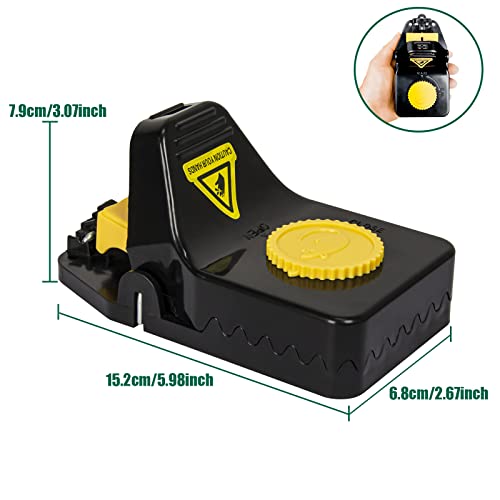 SZHLUX Mouse Traps, Mouse Traps Indoor for Home, Small Mice Trap and Reusable Mouse Trap (Large), Black, 4 Count (Pack of 1)