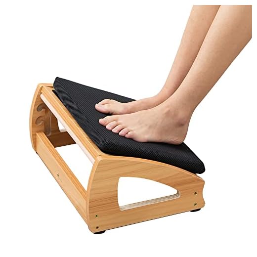 StrongTek Wood Ergonomic Footrest - 4-Angle Adjustable Foot Stool for Desk, Office Footrest, Anti-Slip Foot Stand for Under Desk, Enhances Posture, Promotes Blood Circulation, Easy Assembly (Espresso)