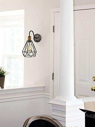 Daycent Modern Farmhouse Plug-In Wall Sconces Set Of Two With On-Off Switch Gooseneck Sconce Polygon Cage #TOP5
