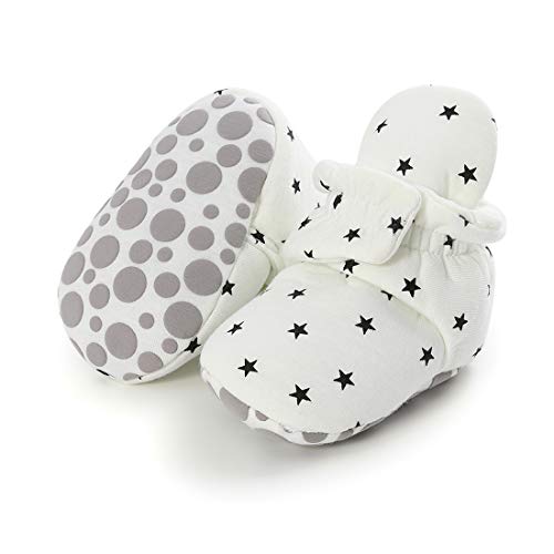 KIDSUN Infant Baby Boy Girl Cozy Fleece Bootie Newborn Stay On Slipper Winter Warm Gripper Non-Slip Crib Shoe