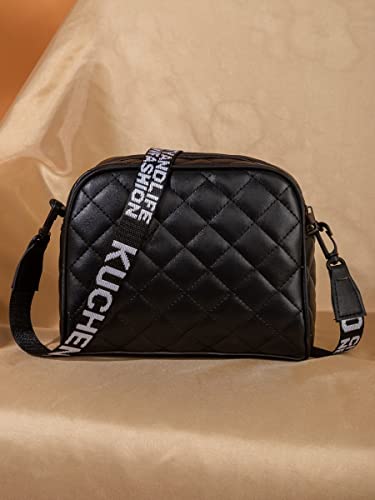 YDoo Women's Bag Quilted Square Bag (Color : Black, Size : One-Size) Cover