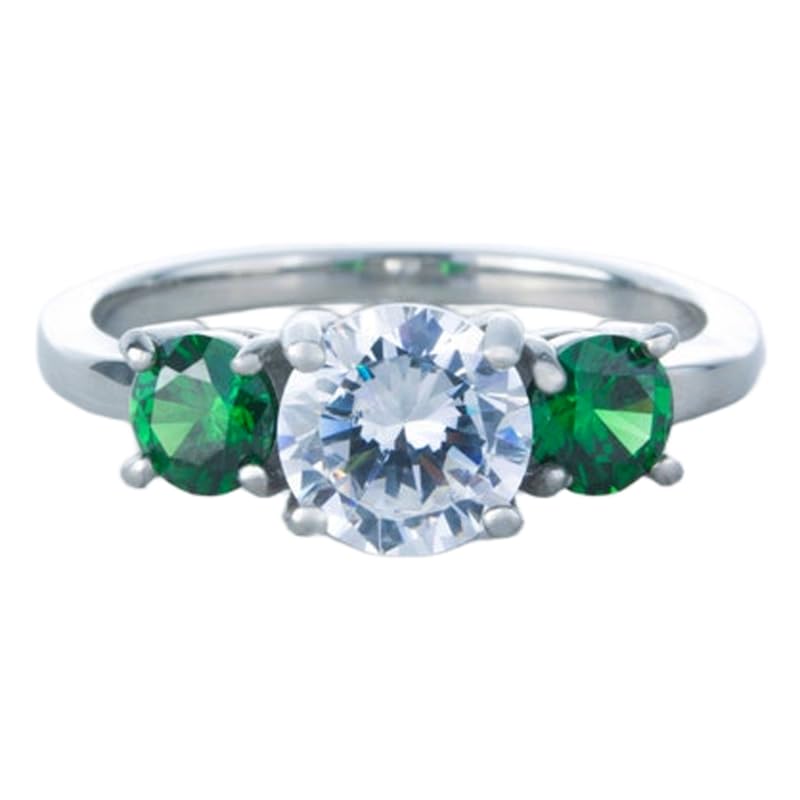 Bague émeraude naturelle en argent 925 et diamants LK_DHR_0373