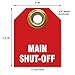 AccuformNMC NMC Shut Off Valve Tags, Main Shut Off (Pack of 5), 2.5
