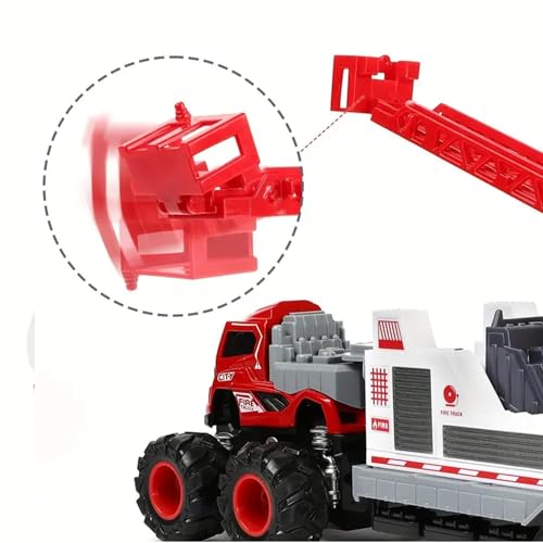 Image of ToyBharat Super Power Fire Trailer Toy Truck | Friction-Powered Rescue Vehicle with Flashing Lights & Realistic Siren Sounds | Durable ABS Build | Kids Gift for Boys & Girls (3+ Years)