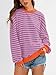 PRETTYGARDEN Womens Striped Oversized Sweatshirt Color Block Crew Neck Long Sleeve Casual Loose Pullover Top Y2K Clothes (Rose Red Grey Blue, Medium)