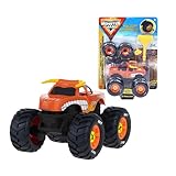 MonsterJam Mechanix - Vehículo a Escala 1:43 con Piezas Desmontables, Incluye Destornillador y 4 Ruedas, Modelo El Toro Loco, 4 Modelos Disponibles para Coleccionar, Famosa (MNJ00200)
