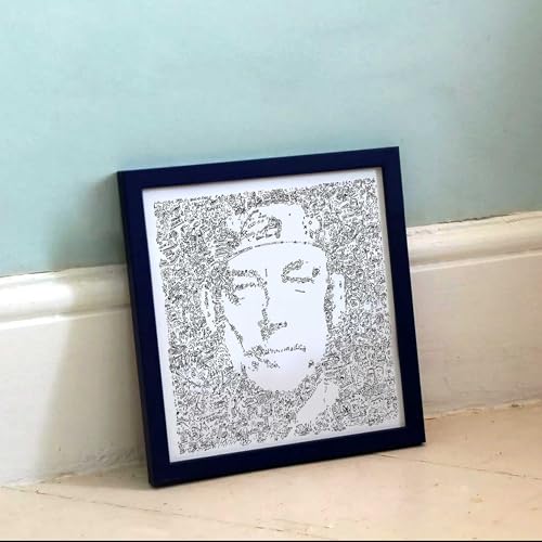 Neil Peart Illustrazione - dettagli di batteria all'interno della stampa del professore di batteria | poster con biografia illustrata - | arte regalo con scarabocchi rush (20x20cm)