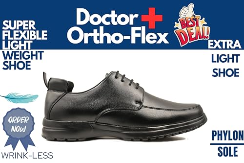 Image of Men's Orthopedic Formal Shoes - Lightweight Comfort with Arch Support, Memory Cushion Insole & Anti-Skid Sole | Stylish Office Wear | Model 1083 | Black, Brown, Tan-1083