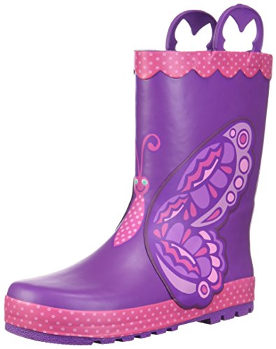 Western Chief unisex child Waterproof Printed With Easy Pull on Handles Rain Boot, Betty Butterfly, 11 Little Kid US