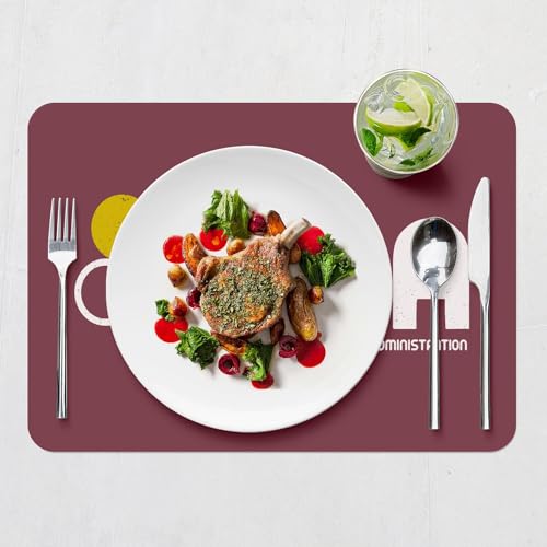 Sets de table souples en liège rouge RDA grand format 39,5x28,5 cm - 7