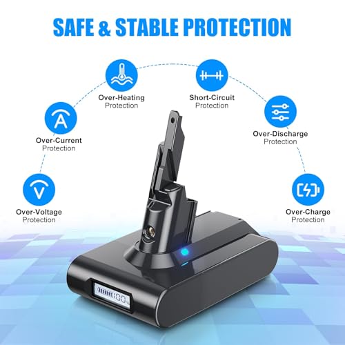 Image of Upgraded 7000mAh 21.6V Replacement for V7 Animal Battery with LED Display Compatible with SV11 V7 Motorhead /Animal /Trigger /HEPA /Car+Boat Absolute Handheld Vacuum Cleaners
