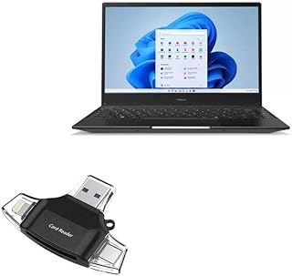 BoxWave Smart Gadget Compatible with Nokia PureBook S14 (8 GB) - AllReader SD Card Reader, microSD Card Reader SD Compact USB - Jet Black