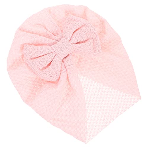 SUPVOX Newborn Bow Hat with Stylish Bowknot Hat for Boys for Hospital Parties Daily Wear Soft and Comfortable Bonnet Cute Design Pink