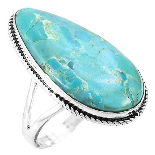 turquoise ring in sterling silver 925