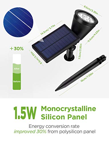 InnoGear Solar Lights Outdoor, Upgraded Waterproof Solar Powered Landscape Spotlights 2-in-1 Wall Light Decorative Lighting Auto On/Off for Pathway Garden Patio Yard Driveway Pool, Pack of 4 (Warm)