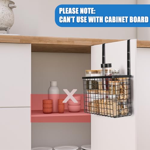 YMCCOOL-2-Pack-Cabinet-Door-OrganizerOver-The-Cabinet-Door-Organizer-with-Towel-BarsHang-Over-Cabinet-Door-Storage-Kitchen-Cabinet-Door-Organizer-for-Cutting-Board-Baking-Sheet-Foil-Plastic-Wrap