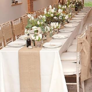 VIFER Table Runner Roll Vintage Jute Fabric Natural Jute Table Ribbon for Christmas Party Wedding Decoration (30 cm x 5 m) - Image 4