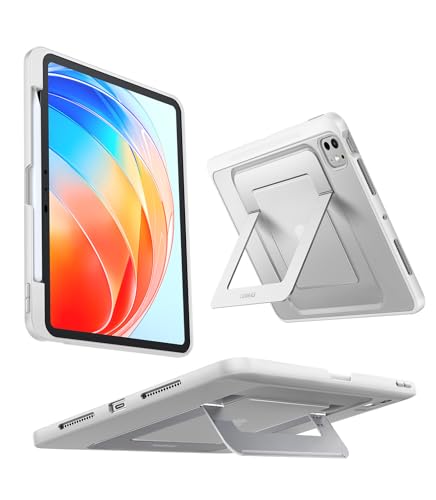 Image of TORRAS Ostand K1 Guardian for iPad Pro 11 inch Case M5 2025 & 2024 M4, Ultra Stable Stand, Multiple Adjustable Viewing Angles, Slim Protective Kickstand iPad Pro 11 Case with Pencil Holder, White