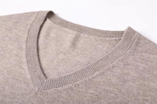 Men Solid V-Neck Long Sleeve Top Autumn Winter Wool Sweater2