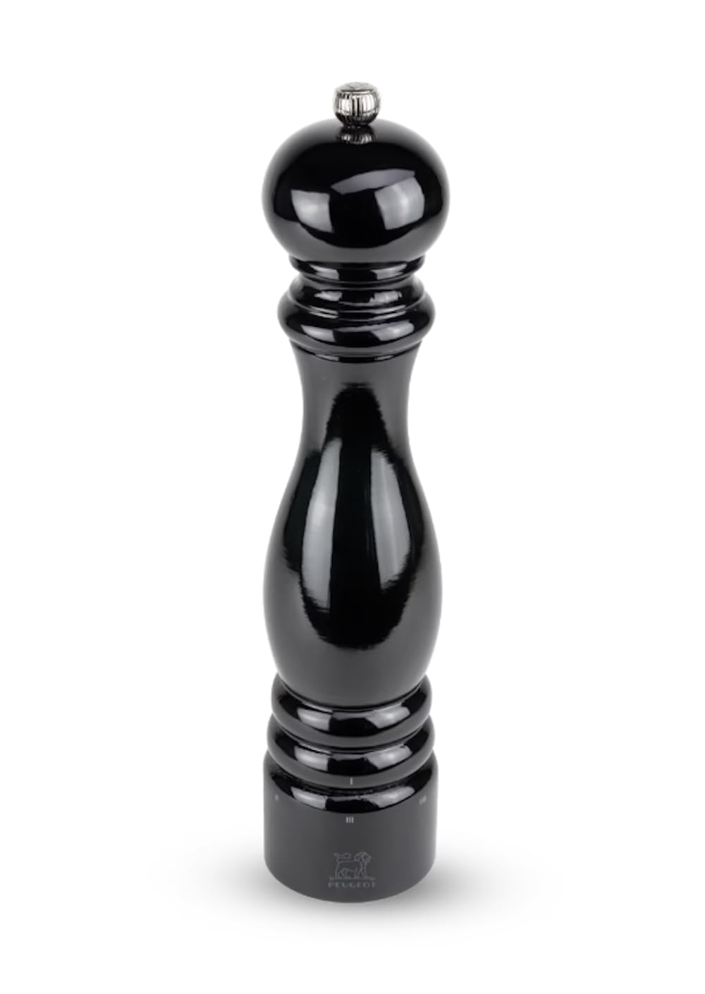 PEUGEOT - Paris u'Select 30 cm Salt Mill - 6 Predefined Grind Settings - Powdered Salt Innovation, Zirlion Mechanism - PEFC-Certified Wood - Made in France - Glossy Black Finish