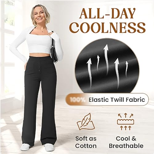 Flexi Pants for Women, Flexipants - Women's Casual High Waist Stretch Pants, Straight Leg Pants3