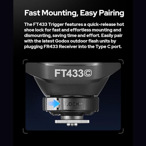 Image of GODOX FT433-C HSS TTL Wireless Flash Trigger for Canon Cameras,433 MHz Signal Control,TCM Switch,Hot Shoe,Single-Contact, Rapid-Fire