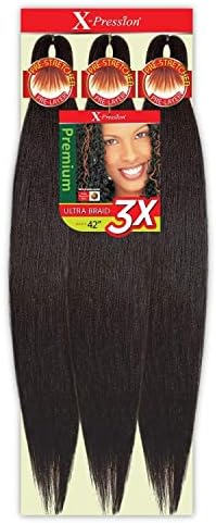 Outre Braids X-Pression Kanekaion 3X Pre Stretched Braid 42" (3-Pack, 1B)