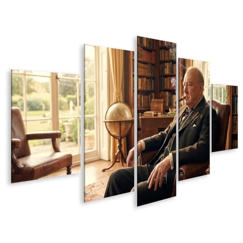Tableau sur toile portrait d'un penseur déco bureau 5 pièces