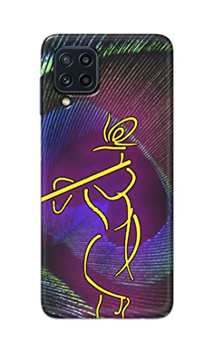 Image of PRINTFIDAA Lord Krishna On Peacock Feather Hard Back Cover for Samsung Galaxy M32 (4G) / Samsung F22 (4G) / Samsung M22 (4G) Back Cover -(P6) KAT1007