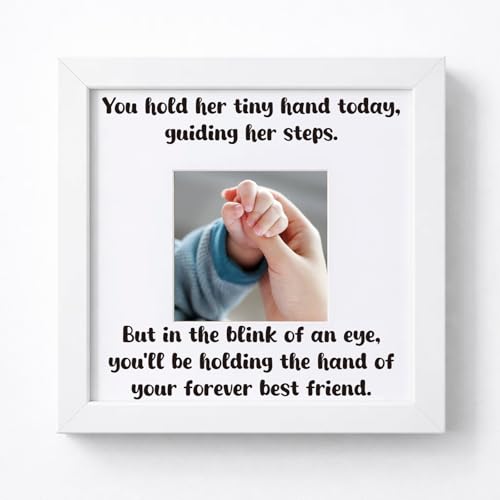 THYGIFTREE First Mothers Day Gifts for New Mom - Push Present for Wife - Baby Girl Nursery Decor Picture Frame - Future Best Friend Quote - Sentimental Newborn Keepsake from Husband - Fits 4x6 Photo