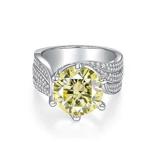 Bague en diamant Moissanite 5ct pour femmes éclat éternel anti-rayures VVS1 jaune 7