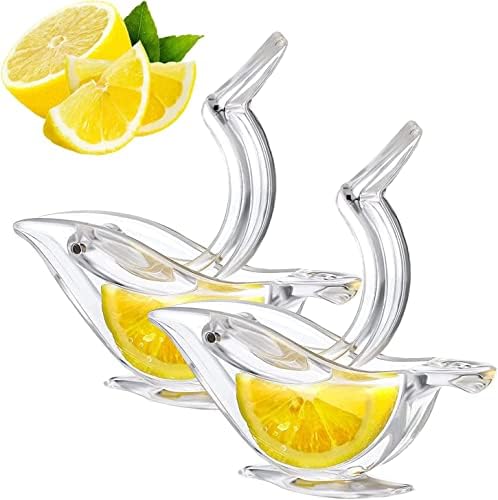 Chutoral 2 Pcs Lemon Squeezers, Manual Lemon Juicer, Transparent Acrylic Citrus Juicer, Elegance Bird Shaped Lemon Slice Squeezer, Multifunctional Fruit Juicer for Orange Lemon Lime Pomegranate