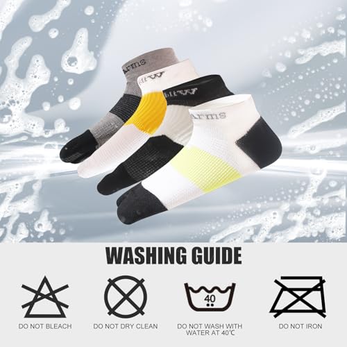 Wildarms Compression Tabi Socks Sports Anti Slip Grip Pads Athletic Socks Running Hiking with Cushion Men Women 3 Pair3