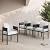 Grand patio Outdoor Dining Chairs Set of 4, 4 Pieces Patio Dining Chairs, Metal Woven Wicker Fixed Patio Chairs with Grey Cushions for Backyard, Deck, Garden, Porch, Lawn and Poolside (Black)
