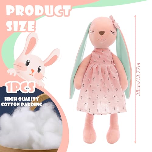 XIMEY Plüschtier Hase Kaninchen mit Schlappohren, 35cm Kuscheltier für Mädchen Babys,Plüschtier Stofftier (Rosa)
