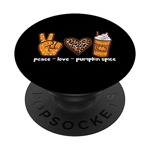 Peace Love Pumpkin Spice Funny Otoño Otoño Temporada Oto PopSockets PopGrip Intercambiable