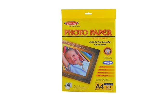 Image of BAMBALIO Bpg 180-50 Glossy Photo Paper, A4, Pack Of 50 & Glossy Photo Paper, 135-50, 50 Sheets,A4 & Classic Glossy Photo Paper, 210-20, A4, 40 Sheets