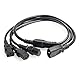 HangTon USV PDU Computer PC Stromverteilerkabel IEC320 C14 bis 3 x C13 10A 250V Verlängerungskabel (c14-3xc13 (1 m))