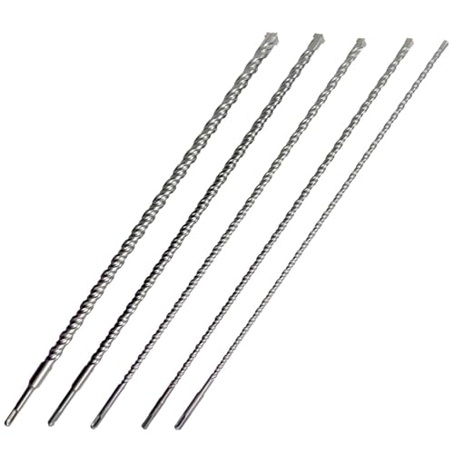 FINEUNAN 5tlg SDS Plus Bohrer Set - SDS Hammerbohrer für beton, ziegel, zement, stein mit 4 Schneiden - inkl. Größen 8 10 12 16 20 x 600mm - SDS Plus-Schaft passend für Bohrhammer