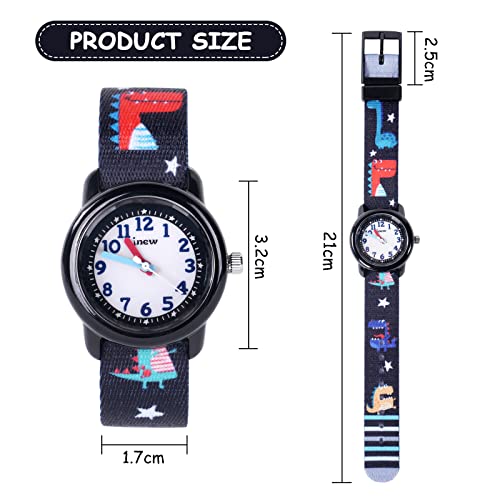 Vicloon Lern Armbanduhr für Kinder, Jungen und Mädchen, Analog Quarz Uhr, Polyesterband, Wasserdicht 3 ATM, Gut Lesbar, Geschenk