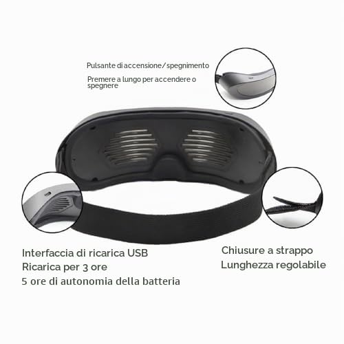 Jeffergarden Occhiali LED Occhiali Luminosi per Fluo Party Senza Cornice a Colori BT con 4 modalità 12x36 Controllo APP per Display Messaggi Lampeggianti Personalizzati Animazioni
