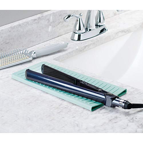 iDesign Silicone Heat-Resistant Hair Styling Tools Storage and Travel Pouch for Curling Irons, Straighteners, Wands - Aqua - Image 3